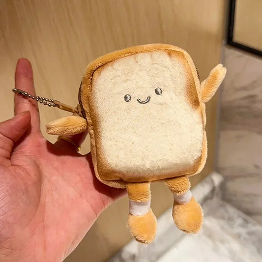 Cute Toast Plush Coin Purse Women Change Purse