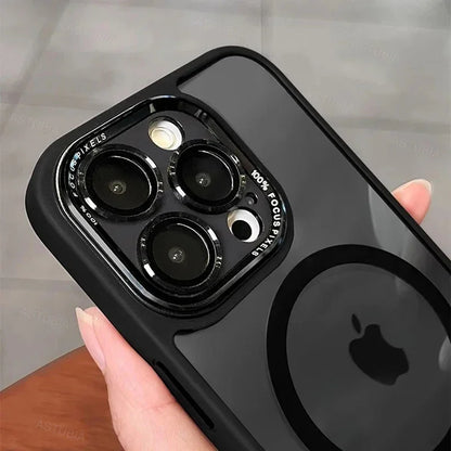 Luxury Magnetic Metal Lens Bumper Protection Case For iPhone