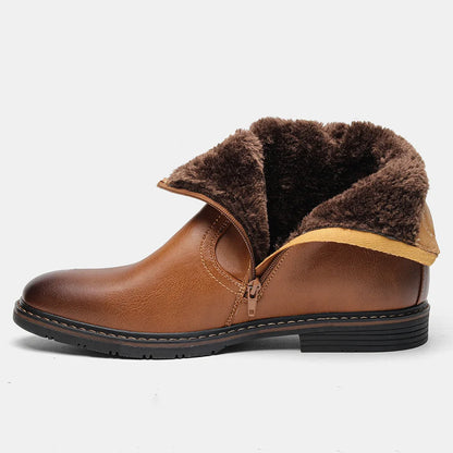 Men Winter Boots Vintage Ankle Warm Men's Winter Shoes