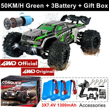 1:16 80km/h Brushless RC Drift Car With LED Lights 4WD Electric High Speed Racing Remote Control Monster Truck for Kids Adults