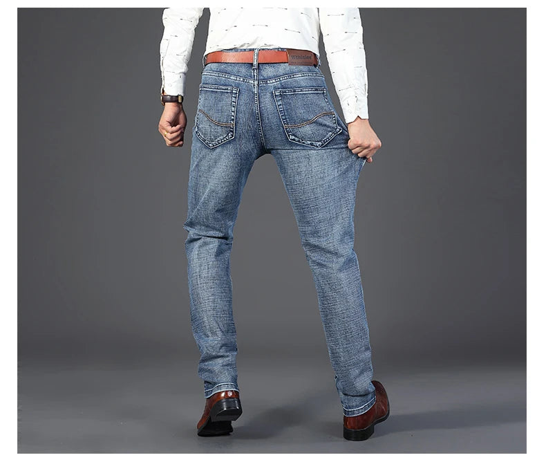 2025 New Business Men's Jeans Casual Straight Stretch othing