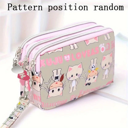 Thickened three-layer long zipper pocket purse Women's handbag Wrist mobile phone bag