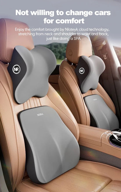 2025 Car Memory Foam Headrest Set Car Neck Pillow Car Lumbar Waist Cushion Waist Support Car Seat Pillow Accessories Tools