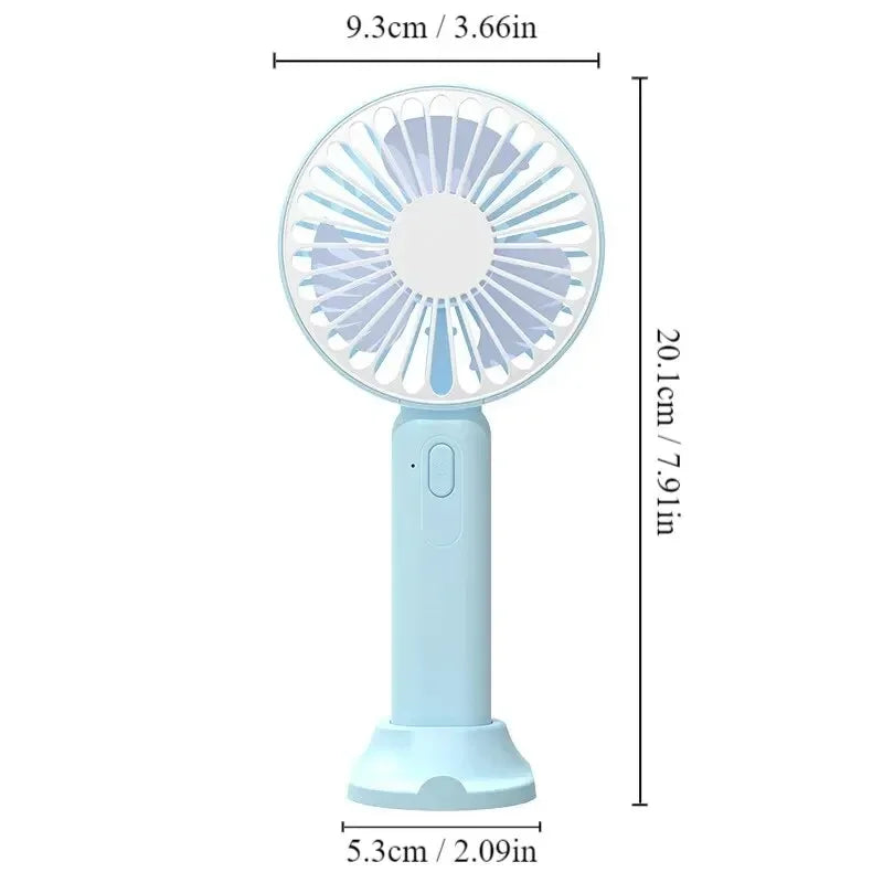 1pc New Portable Fan Office Desktop Multifunctional Folding Headed Small Electric Fan USB Mini Portable High Wind Pocket Fan