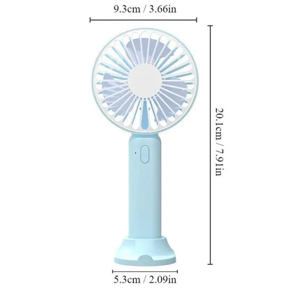 1pc New Portable Fan Office Desktop Multifunctional Folding Headed Small Electric Fan USB Mini Portable High Wind Pocket Fan