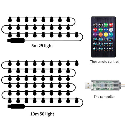 Smart APP RGB String Lights 33Ft 50Bulbs