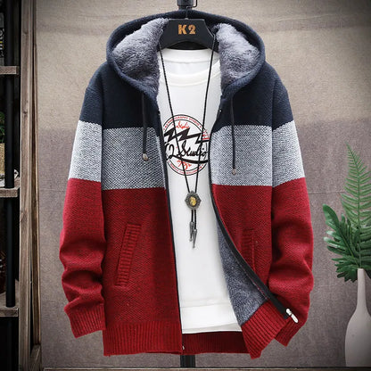 2025 Autumn Winter Cardigan Sweater Men Fleece