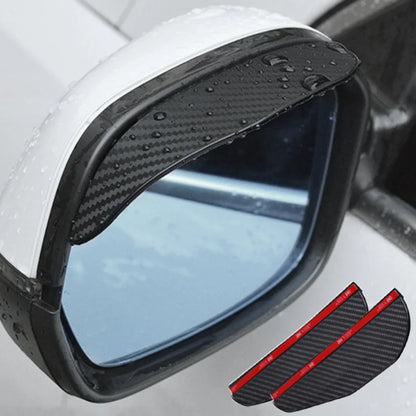 Car Rearview Mirror Rain Eyebrow Carbon Fiber Sun Visor Shade Cover