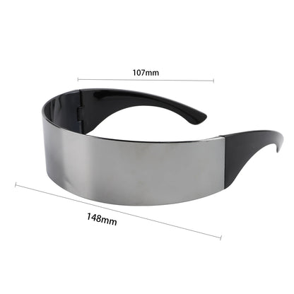 KLASSNUM Women Future Technology Sunglasses Y2K Laser Eyeglasses Anti UV400 One Peice Mirrored Lens Eyewear Glasses Men Glasses