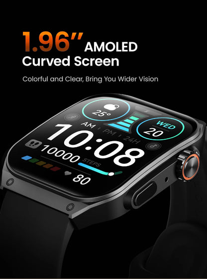 HAYLOU Watch S8 Smart Watch 1.96'' AMOLED Curved Screen Smartwatch Bluetooth Call AI Vioce Assistant Smartwatches for Men