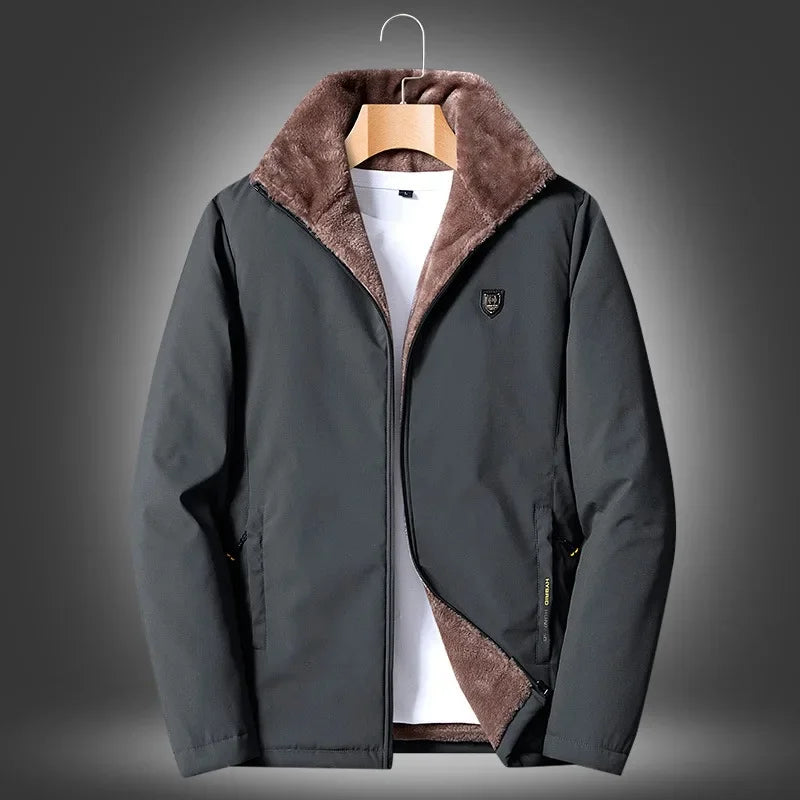 Winter Fleece-Lined Thickened Woolen Jacket