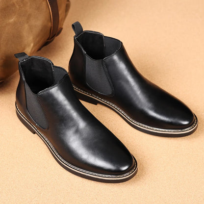 Men Chelsea Boots Brand Retro Comfortable PU Leather