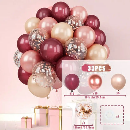 31/36/37/51/101Pcs Metallic Balloons Pearl Latex Balloon Gold Confetti Balloons for Birthday Weddings Baby Shower