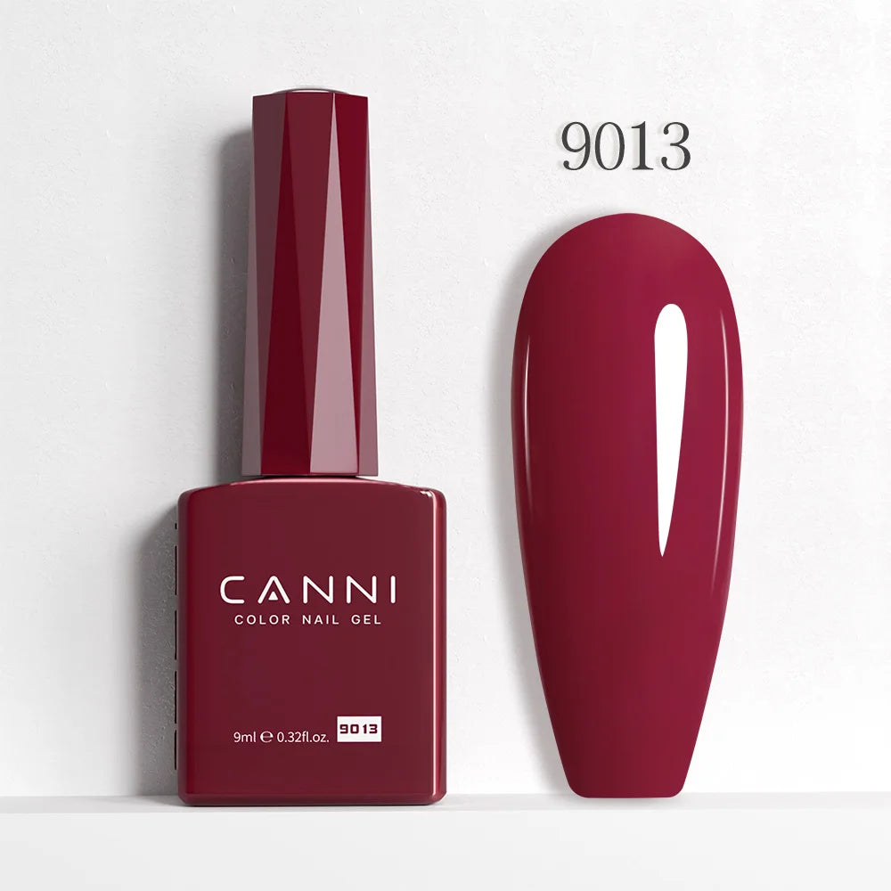 CANNI Hema Free Nail Gel Polish Christmas Red Color Collection Semi Permanent Nail Dehydrator Primer 9ml French Gorgeous Color