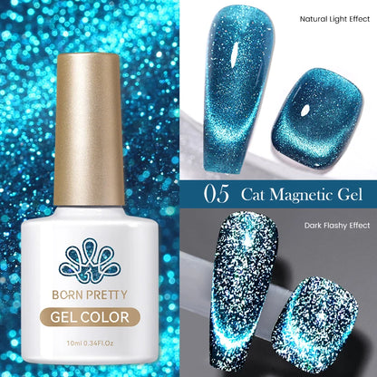 BORN PRETTY 10ml Water Light Cat Magnetic Gel Nail Polish Vernis Semi Permanent Soak Off Crystal Gel Polish For Nails Manicure