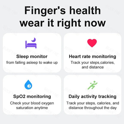 AI Smart Ring - Electronic Temperature, Sleep, Swimming, Blood & Pressure Monitor - Android IOS