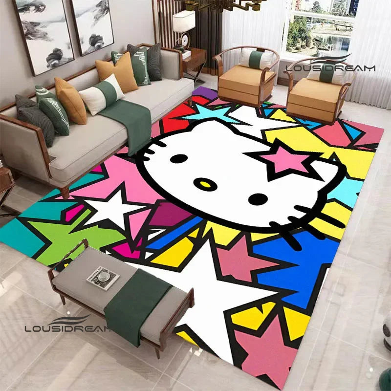 3D Cute Hello Cat K-Kittys printed carpet kitchen mats Non-slip carpet outdoor carpets area rug Home bedroom decor birthday gift