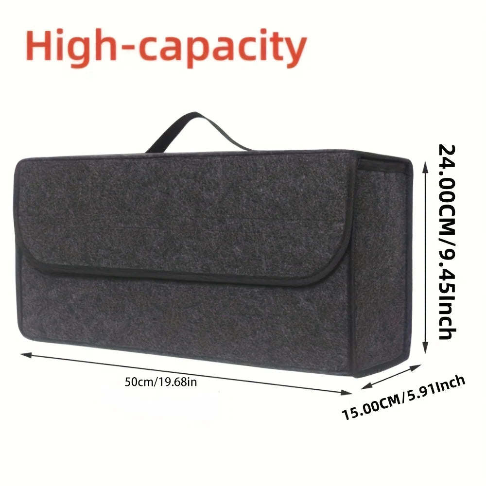 Gray Anti Slip Compartment Boot Storage Organizer Tool Car Storage Bag Car Trunk Organizer Soft Felt Storage Box