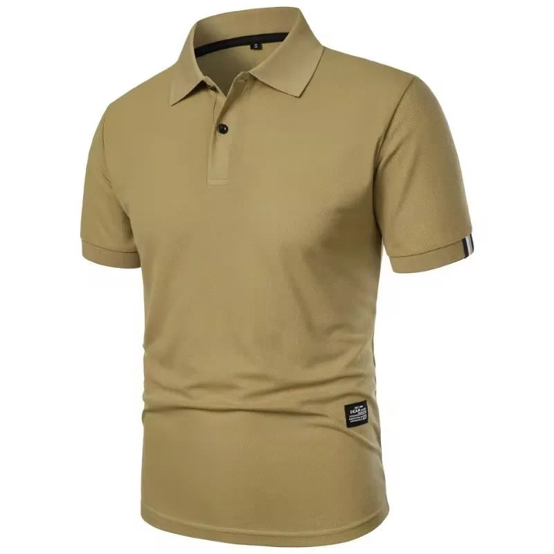 Summer Men's Solid Color Polo Shirt Short Sleeve