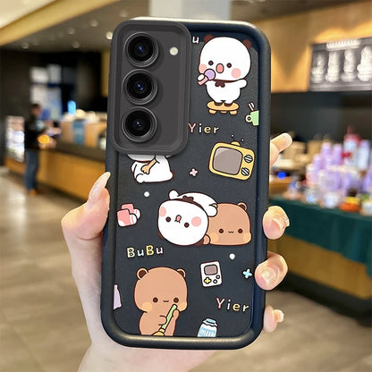 BuBu DuDu Couple Cartoon Phone Case For Samsung Galaxy S25 S24 S23 S21 Ultra Plus S24 S23 S21 S20 FE A73 A55 Soft Silicone Cover