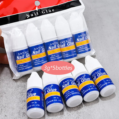 7g Fast-drying Nail Bond Glue Super Strong Adhesive False Nails Glue Acrylic Nail Tips Rhinestones Crystal Diamond Sticky Glue