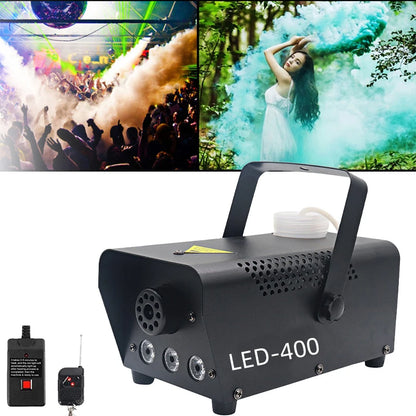 400W RGB LED Fog Machine Smoke Machine Wireless Remote Control DJ Disco Party UK