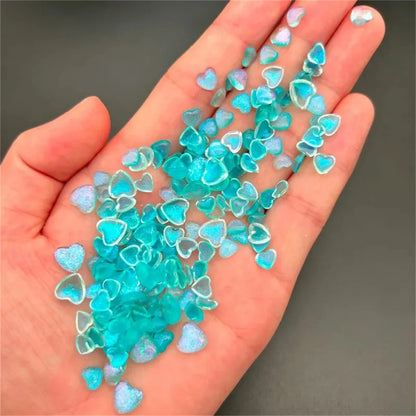 50pcs Japanese Kawaii Heart Accessories Resin Nail Art Charms Cartoon Love Nail Decorations Mixed Sizes Manicure Rhinestones DIY