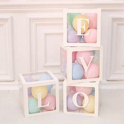 Transparent Balloon Letter Box Baby Shower Decoration Birthday Wedding