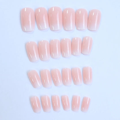 ARTAUG 24pcs Glossy Pink Press On Nails Medium Square Fake Nail Elegantstyle False Nail Full Cover Fake Nail For Stylish Women