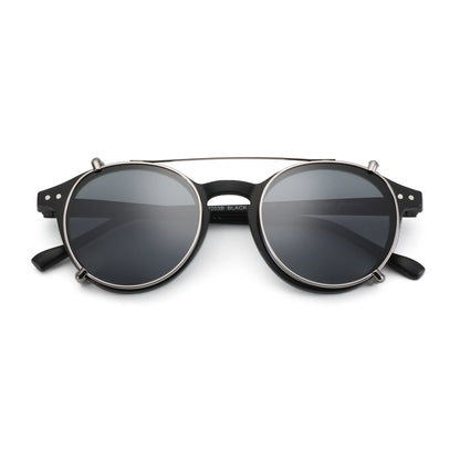 ZENOTTIC-Steampunk Style Clip On Sunglasses for Men Women Anti Blue Light Glasses+Polarized Clip Fashion/Retro Computer Eyewear