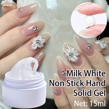Pink/Clear/White Solid Builder Gel For Nails Hard Gel Extension Builder Nail Gel,Non-Sticky 3D Sculpture Diy Nail Poly Art Gel