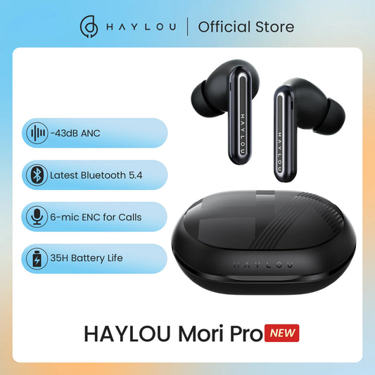 HAYLOU Mori Pro Bluetooth 5.4 Earphones -43dB ANC Active Noise Cancellation