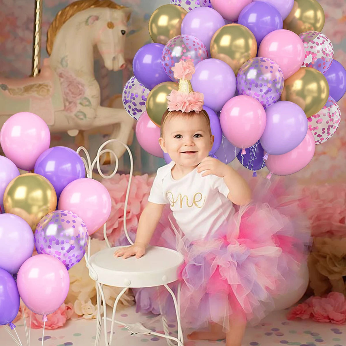 31/36/37/51/101Pcs Metallic Balloons Pearl Latex Balloon Gold Confetti Balloons for Birthday Weddings Baby Shower