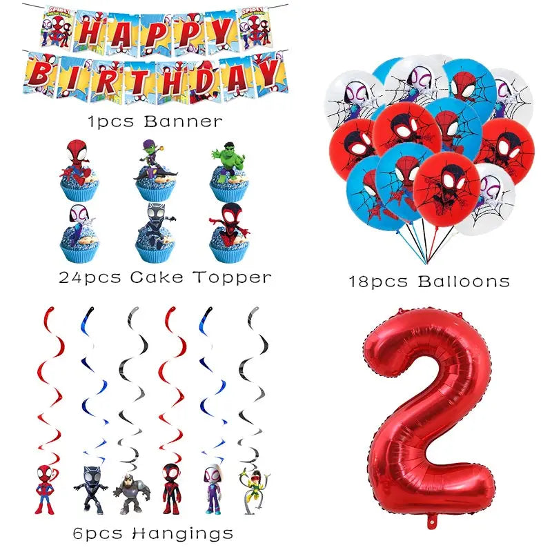 Spidey And His Amazing Friends Birthday Party Decoration Spiderman Theme