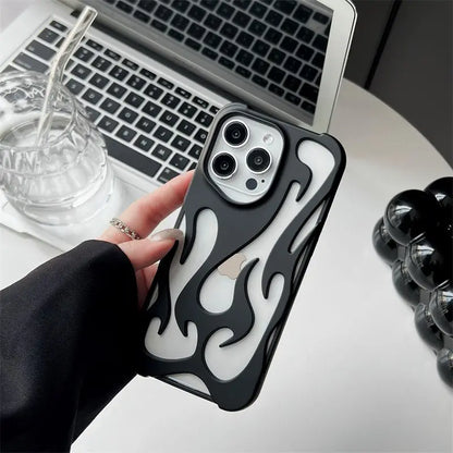 New 3D Flame pattern Hollow Slim Phone Case for iPhone