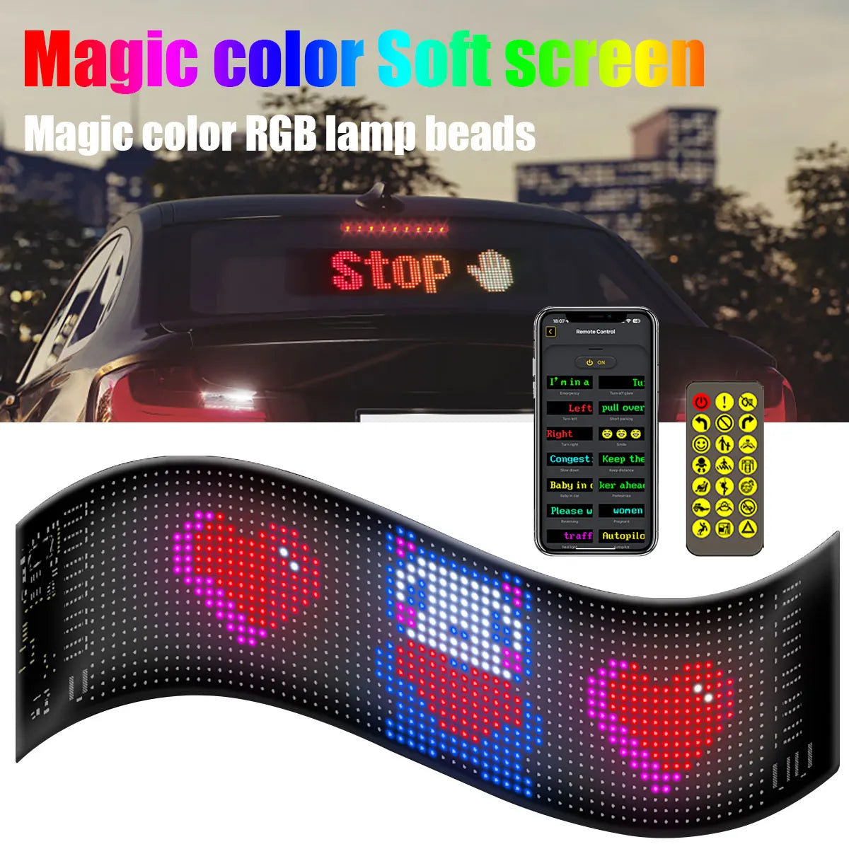 Car LED Matrix Pixel Panel Funny