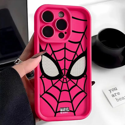 Marvel Spider Man Plain Multistep TPU Soft Phone Case For iPhone 15 14 13 12 11 Pro Max XR XS 7 8 Plus Soft Silicone Cool Cover