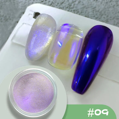 1Jar Metallic Mirror Chrome Nail Powder Holographic Laser Silvery Golden Nail Rubbing Glitter Pigment UV Gel Polish Mirror Powde