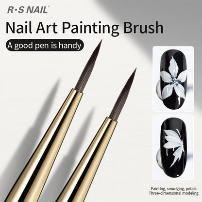 RS Nail Art Painting Brush Acrylic Lines Pen Stripes Grid Flower Butterfly Drawing Watercolor Brushs DIY Design Manicure Tools