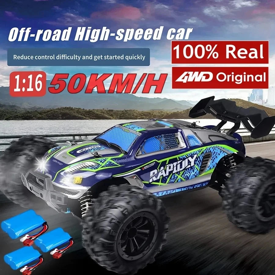 1:16 80km/h Brushless RC Drift Car With LED Lights 4WD Electric High Speed Racing Remote Control Monster Truck for Kids Adults