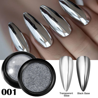 Metallic Nail Glitter Powder Super Bright Gold Silver Red Solid Mirror Pigment Dust For Gel Nail Polish Valentines Decoration