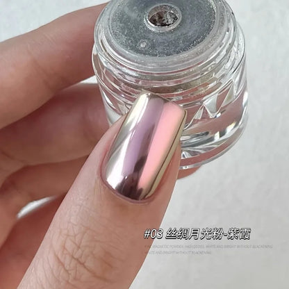 1Jar Metallic Mirror Chrome Nail Powder Holographic Laser Silvery Golden Nail Rubbing Glitter Pigment UV Gel Polish Mirror Powde