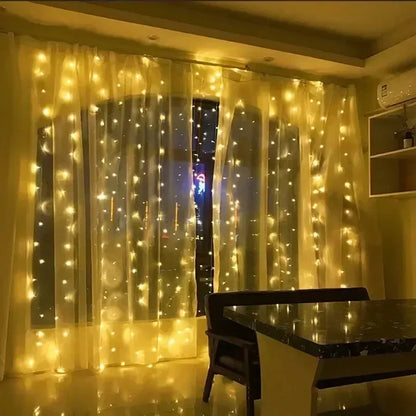 USB Curtain LED String Lights 3/4/6M Remote