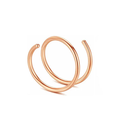 1cs Stainless Steel Double Nose Ring Spiral Nose