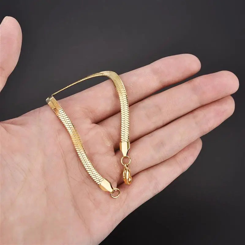 Stainless Steel Snake Chain Bracelet For Women Men