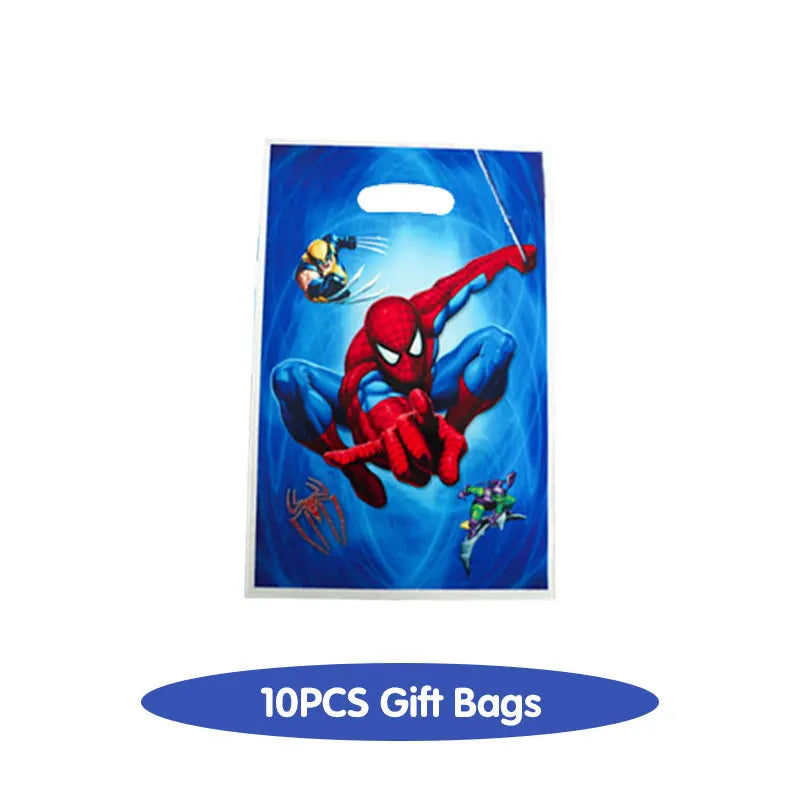 Spiderman Birthday Decoration Tablecloth Paper Cups Plates Backdrop