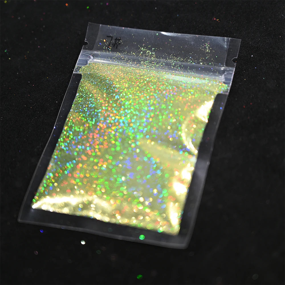 Laser Holographic Rainbow Nail Glitter 0.2MM Sparkly Nails Glitter Powder 10G/5G Dazzling Glitter Dust DIY Nail Art Decoration
