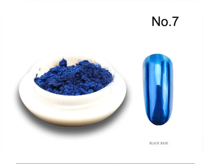 1Jar Metallic Mirror Chrome Nail Powder Holographic Laser Silvery Golden Nail Rubbing Glitter Pigment UV Gel Polish Mirror Powde