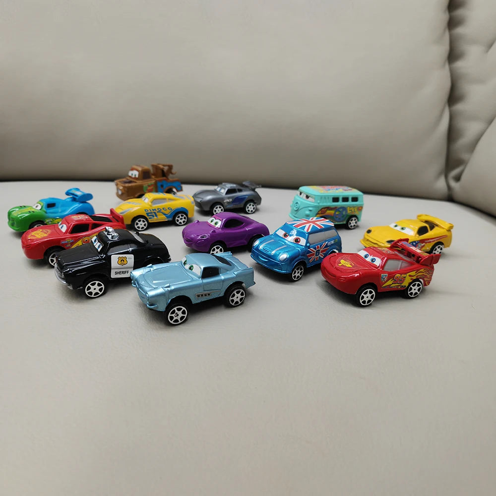 12pcs/Set Disney Pixar Cars Lightning Mcqueen Jackson Storm Mater