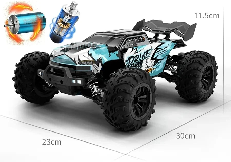 1:16 80km/h Brushless RC Drift Car With LED Lights 4WD Electric High Speed Racing Remote Control Monster Truck for Kids Adults